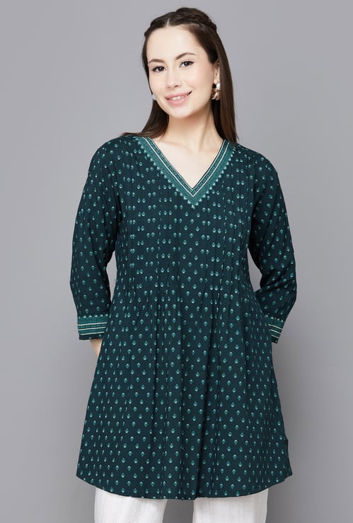 SPAN Printed A-line Kurti