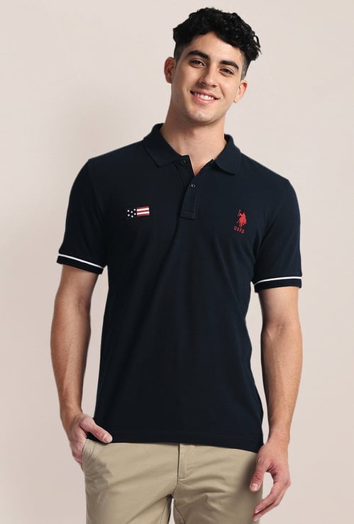 U.S. POLO ASSN. Brand Printed Slim Fit Polo T-shirt