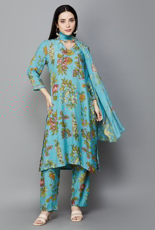 W Floral Print Straight Kurta Set