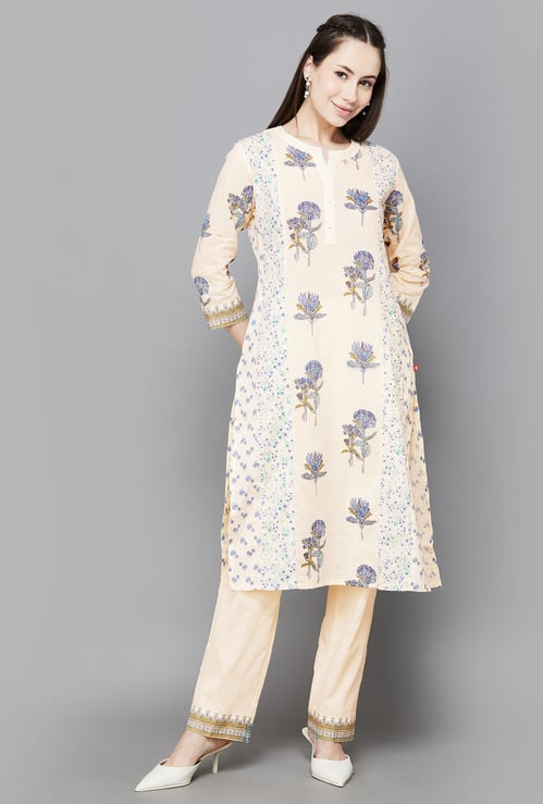 SPAN Floral Print Straight Kurta Set