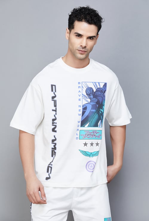 FREE AUTHORITY Captain America Print T-shirt