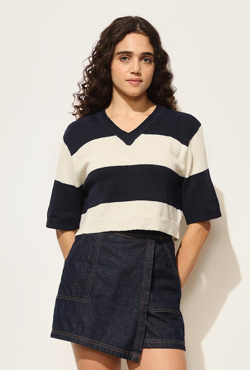 ONLY Colourblocked V-Neck Sweater