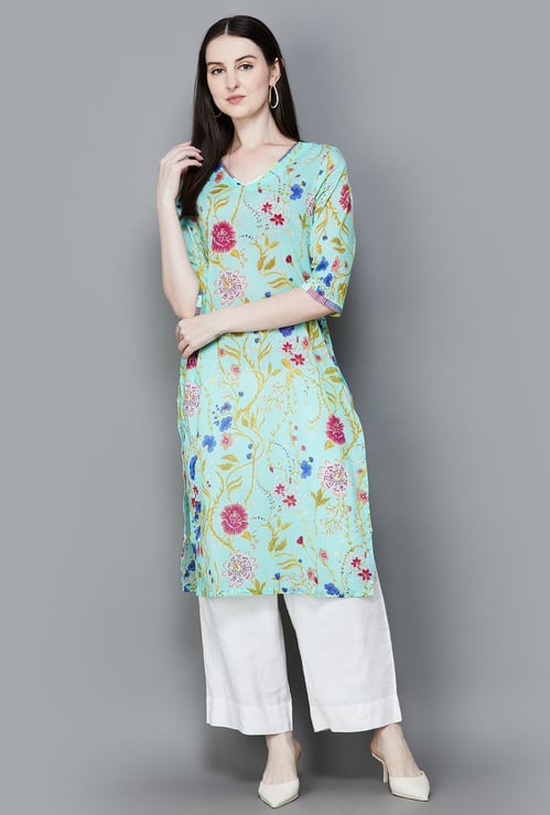 W Printed Straight Kurta