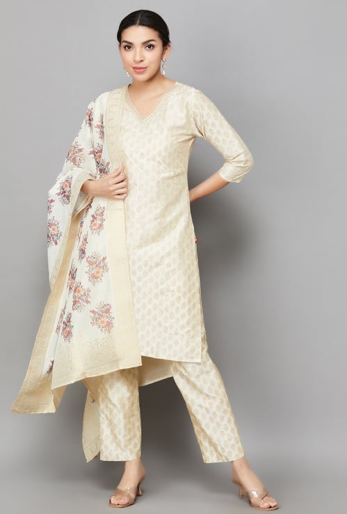 SPAN Printed Straight Kurta Set