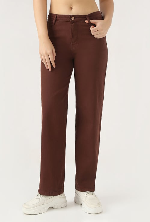 KRAUS Solid Wide Leg Jeans