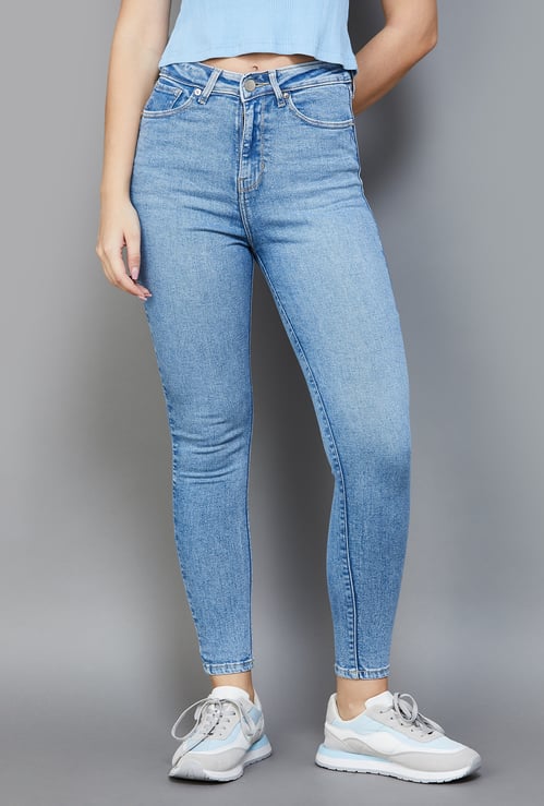 Vibrant Women's High Waisted Skinny Jeans - Stretchy Denim Slim Fit Pants With Comfortable Stretch