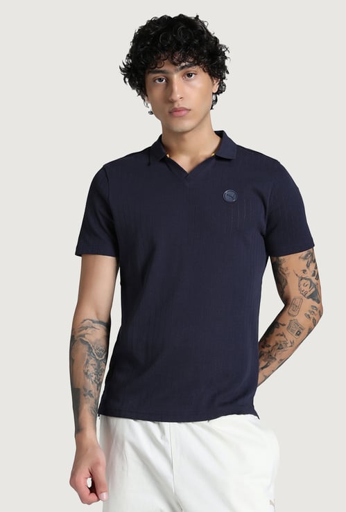 PUMA Premium Essentials Ribbed Johnny Collar Active T-shirt