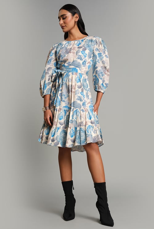 AND Floral Printed A-Line Dress