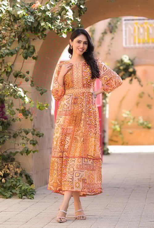 JUNIPER Printed A-line Dress