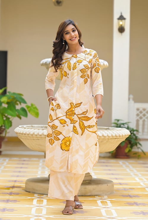 JUNIPER Printed Straight Kurta Set