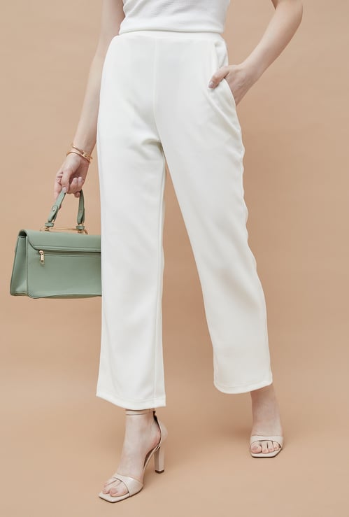 CODE Textured Straight Fit Trousers