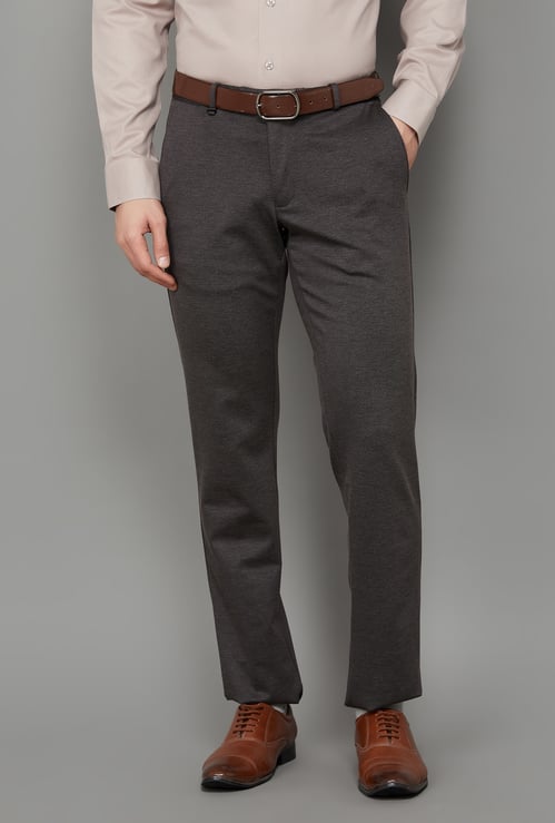 VAN HEUSEN Textured Ultra Slim Formal Trousers