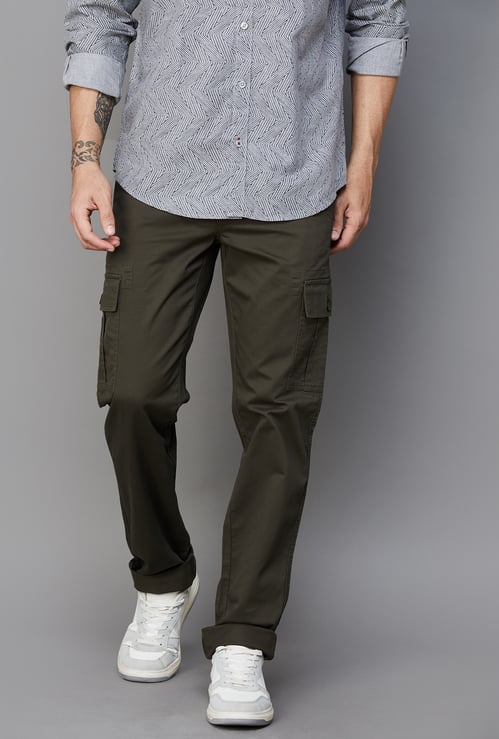 LP SPORT Solid Slim Fit Cargos