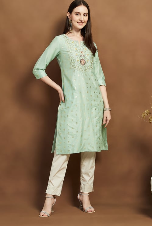 MELANGE Embroidered Straight Kurta