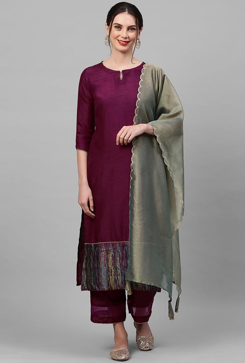 INDO ERA Scalloped Border Dupatta