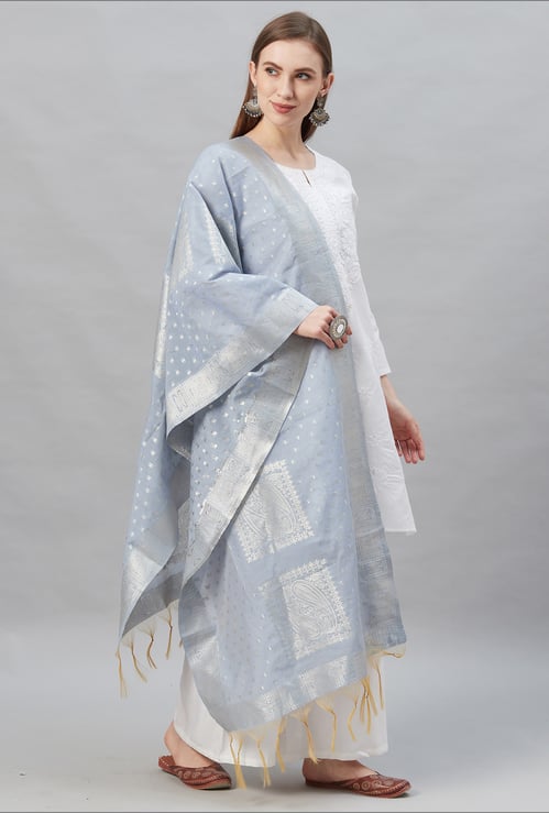 INDO ERA Woven Embroidered Dupatta