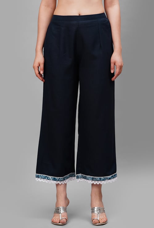 INDO ERA Solid Hem Design Straight Palazzo