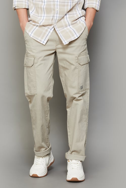 T-BASE Solid Regular Fit Cargos