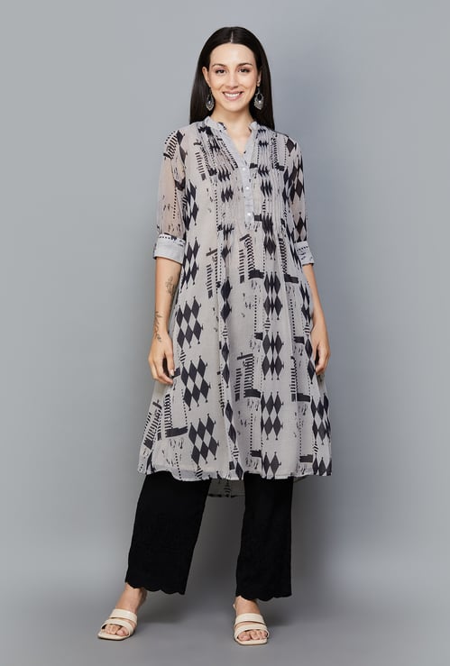 BIBA Printed A-line Kurta with Camisole