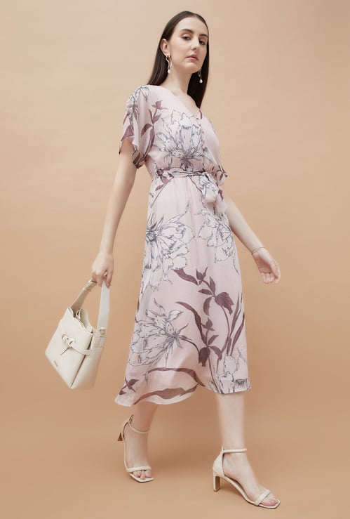 dress orange and pink Babe at the Beach Midi Dress - Pink, Orange and Beige