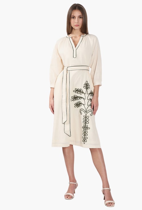 VERO MODA Embroidered A-line Dress