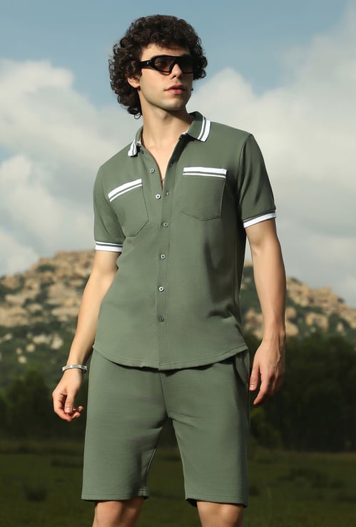 CAMPUS SUTRA Textured Co-Ord Set