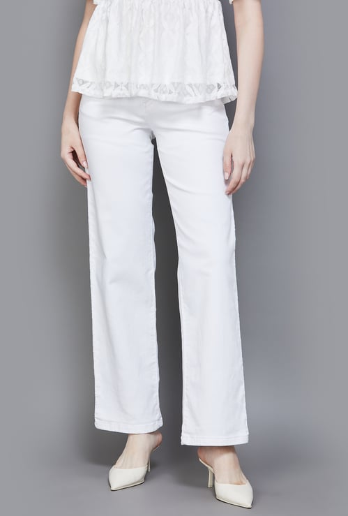KRAUS Solid Wide Leg Jeans