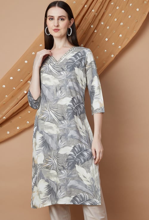 MELANGE Printed Straight Kurta