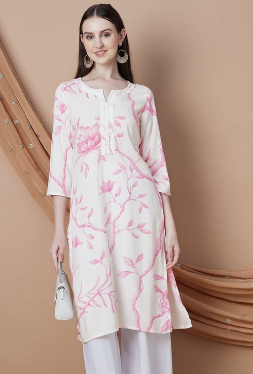 MELANGE Floral Print Straight Kurta