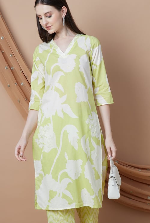 MELANGE Floral Print Kurta Set