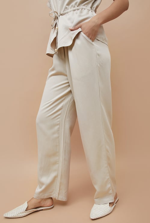FAME FOREVER Solid Wide Leg Trousers