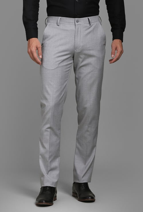 LOUIS PHILIPPE Checked Slim Fit Formal Trousers