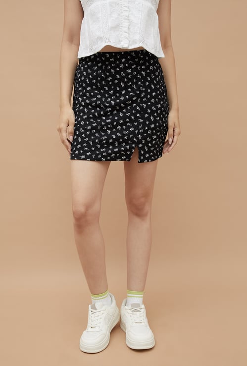 GINGER Floral Print Mini Skirt