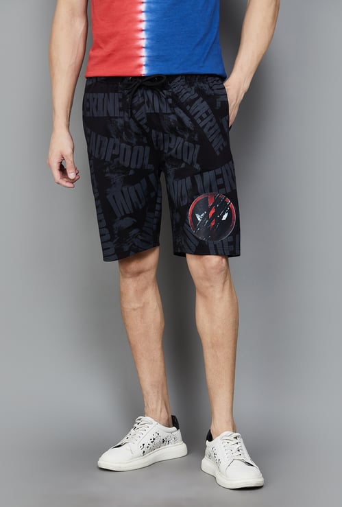 FREE AUTHORITY AM Deadpool Print Shorts