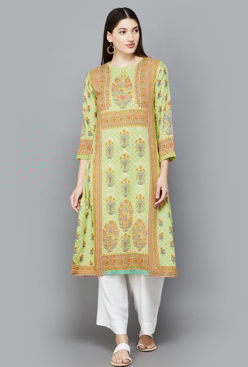 BIBA Floral Print Straight Kurta