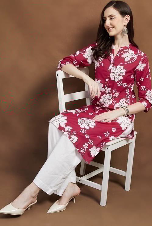 MELANGE Floral Print Straight Kurta