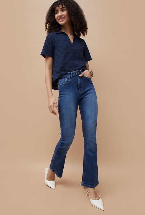 FAME FOREVER Solid Bootcut Jeans