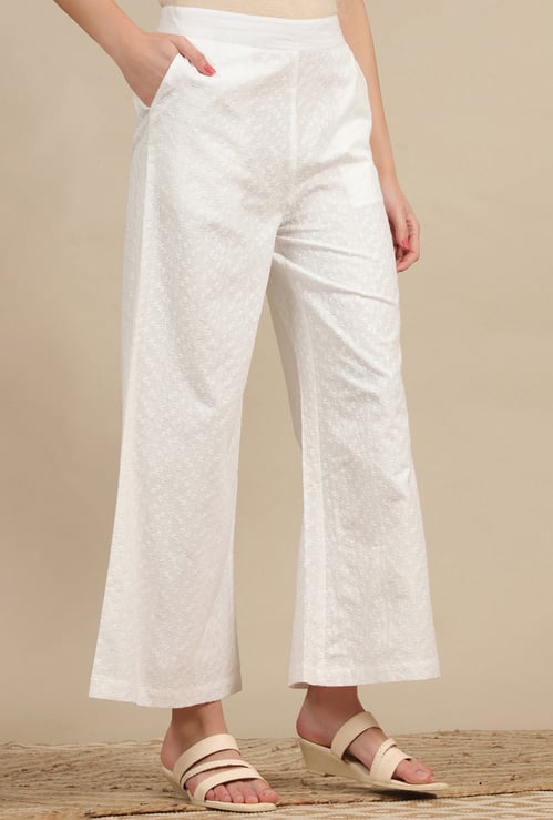 AURELIA Textured Flared Palazzos