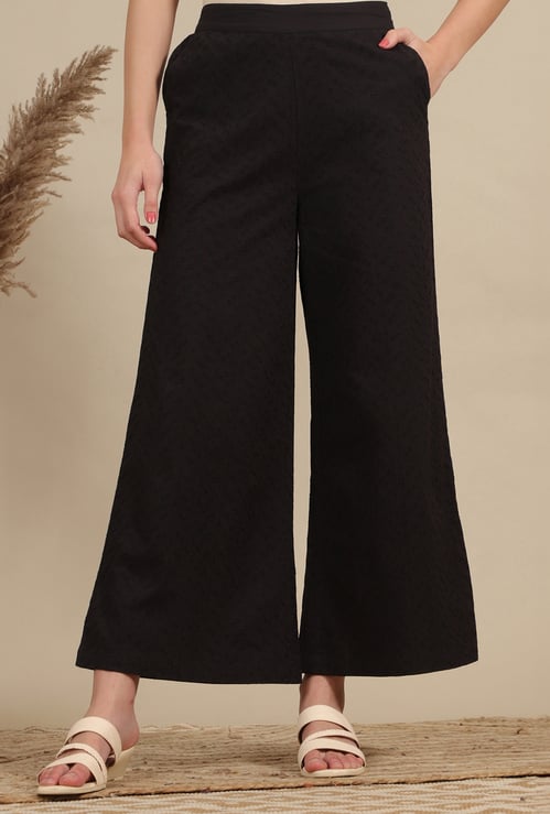 AURELIA Textured Flared Palazzos
