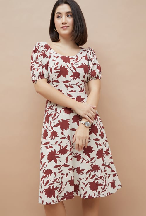 CODE Floral Print A-line Dress
