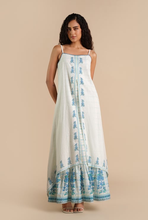 GLOBAL DESI Floral Print Layered Maxi Dress