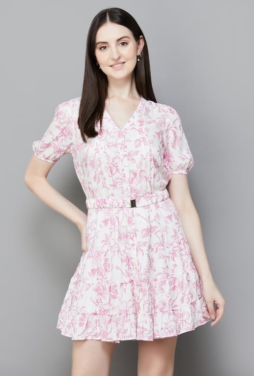 LATIN QUARTERS Floral Print Tiered Dress
