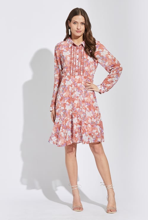 LATIN QUARTERS Floral Print A-line Dress