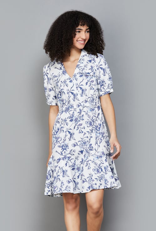 LATIN QUARTERS Floral Print A-Line Dress