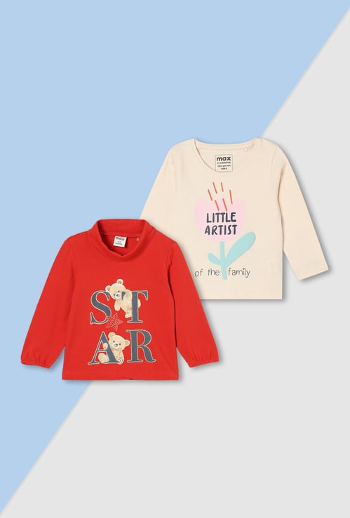 Girls Printed T-shirt - Pack of 2