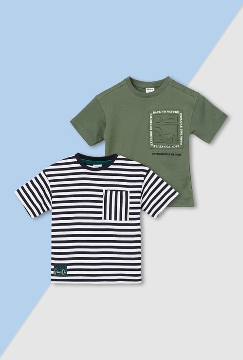 Boys Assorted T-shirt - Pack of 2
