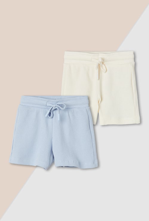 Girls Textured Shorts - Pack of 2