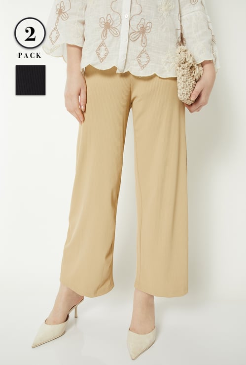 Women Ribbed Palazzos - Pack of 2