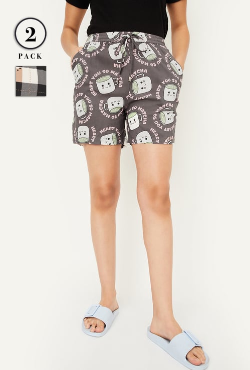 Women Assorted Lounge Shorts - Pack of 2