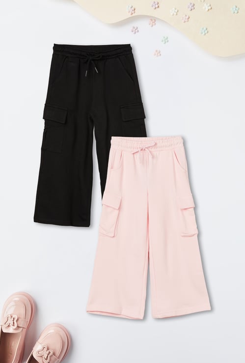 Girls Solid Cargos - Pack of 2